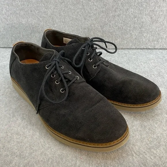 TOMS Men’s Preston Dress Shoes Micro Corduroy Black Lace Up Size 12 GUC - Picture 5 of 8